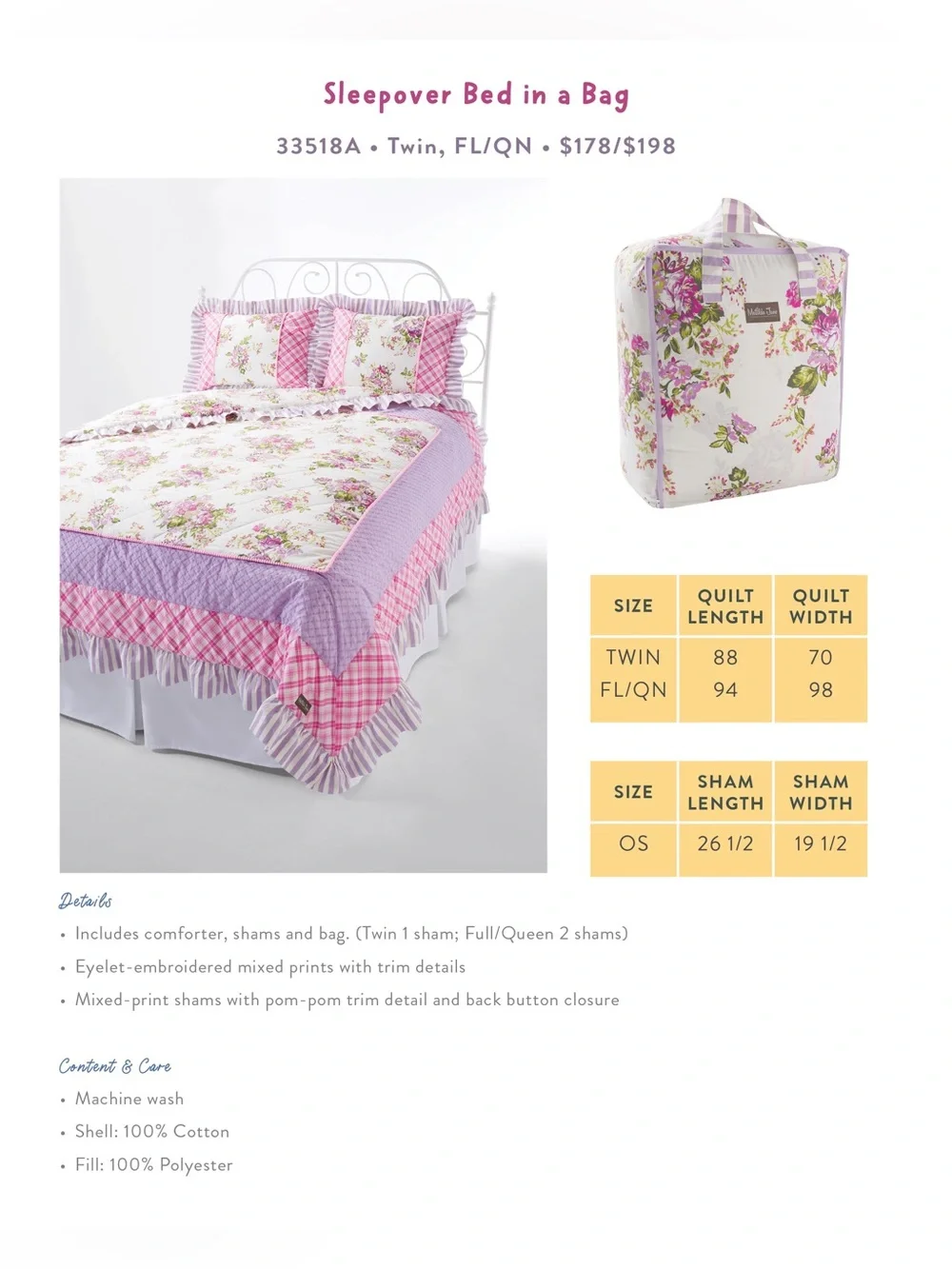 NEW Matilda Jane Sleepover Bed in a Bag Plus 2 Throw Pillows